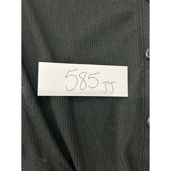 No Boundaries Tie Button Front Lace Back Top Black Ribbed 3/4 Sleeve Grunge - Picture 7 of 8